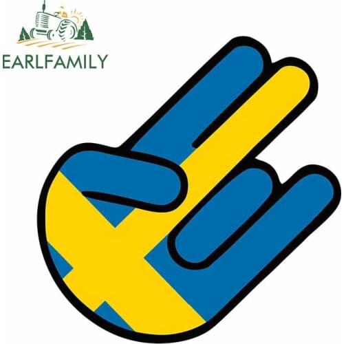 EARLFAMILY 13cm x 9.4cm for SWEDM JDM Shocker Gesture Vinyl Decal Personality Motorcycle Helmet Scratch-proof Car Stickers