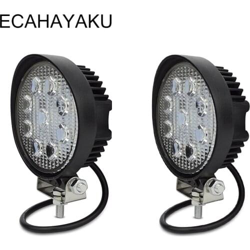 2pcs 4 Inch LED Work Light Bar 27W Flood Driving Lamp for Indicators Motorcycle Off-road Boat Car Tractor Trucks 4x4 SUV ATV 12V