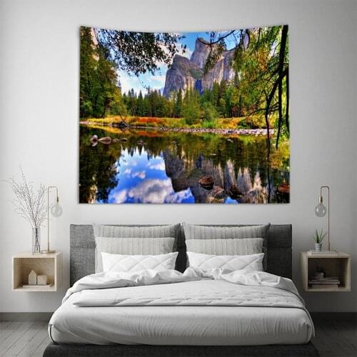 Tapestry Wall Hanging Bed Spread Beach Towel Table Cloth Yoga Mat Home Decoration Landscape Design Rectangle 150cmx130cm