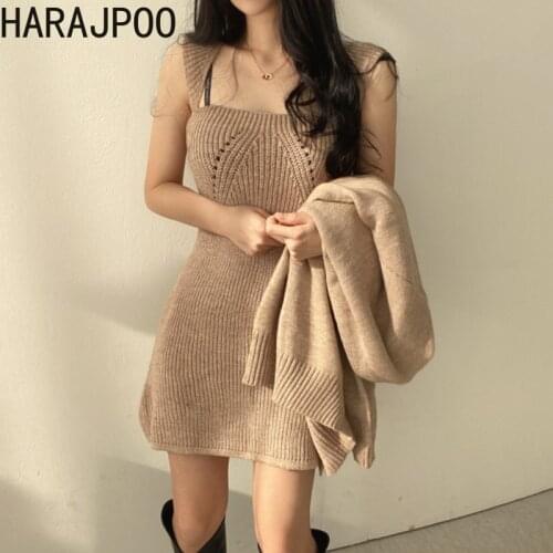 Модные вязаные платья Harajpoo China At AliExpress