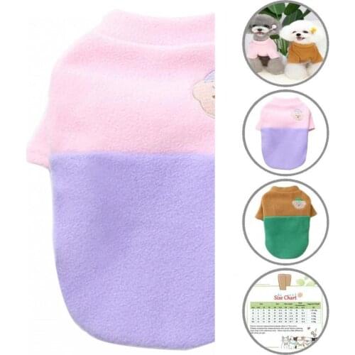 Good Elasticity Stylish Warm Dogs Short Sleeve Tops Clothing Two-leg Pet Costume Stitching Color Design for Autumn