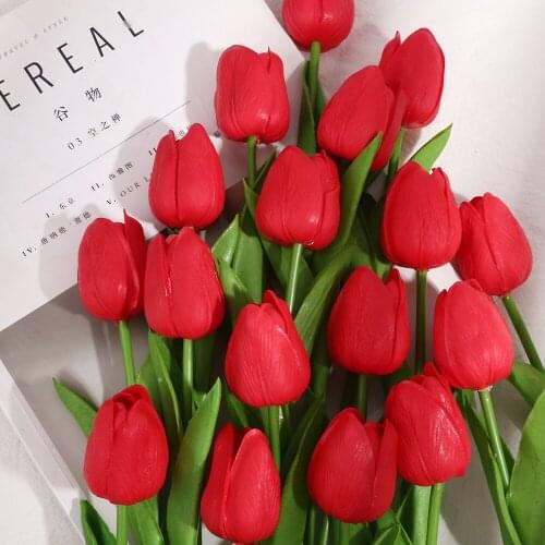 Artificial Tulips Flowers Home Garden Decoration Real Touch Flower Bouquet Birthday Party Wedding Decoration Artificial Flowers