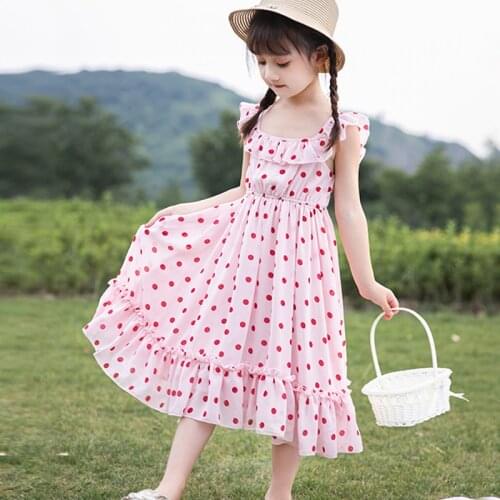 Summer Elegant Chiffon Floral Kids Dresses Toddler Girls Dress for Girl Fashion Off-the-shoulder Teens Princess Clothes