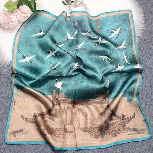 Chinese Style Small Square Scarf Natural Mulberry Silk Hair Scarf Girls Bandana Headscarf Hijab Spring Autumn scarves for women