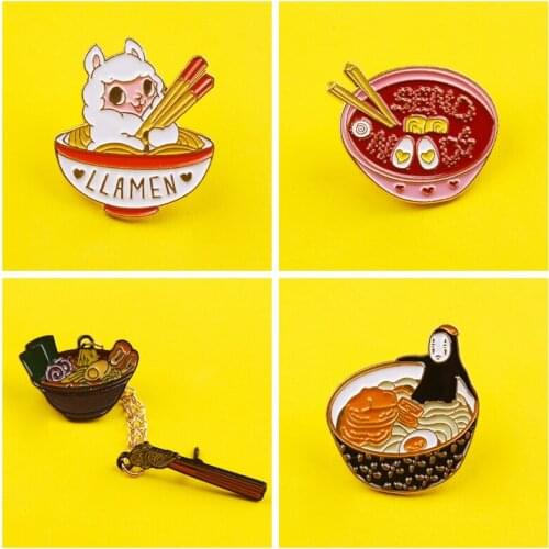 Cartoon Noodles Metal Badges Anime Faceless Man Pins And Brooches For Women Men Lapel Pin Creative Gift Backpack Badge Jacket
