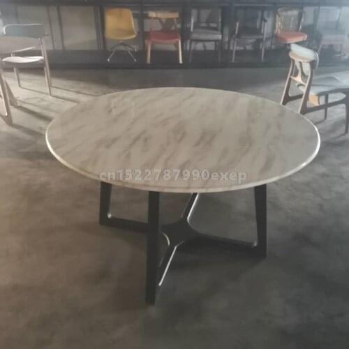 Nordic dining table sets round wooden solid large marble top dining room sets table with chairs