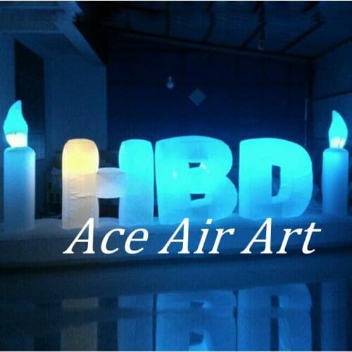 Customizable Newly design glowing alphabets inflatable words of HBD,inflatable letters decoration for Birthday