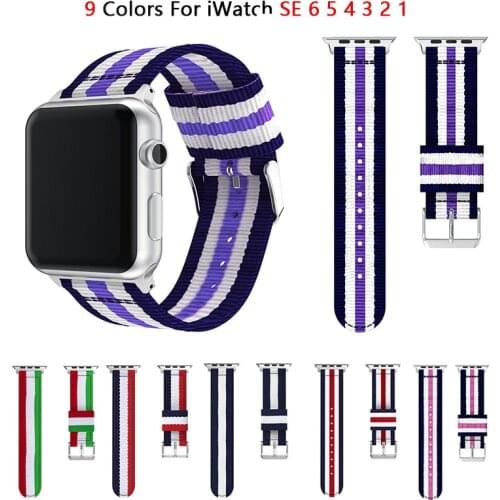 Nylon Watchband For Apple Watch Bands Series 6 5 4 SE 40mm 44mm Sports Breathable Bracelet For iWatch Band 6 5 3 38mm 42mm Strap