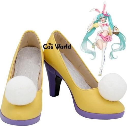 Vocaloid Rabbit Miku Anime Customize Cosplay High Heels Shoes