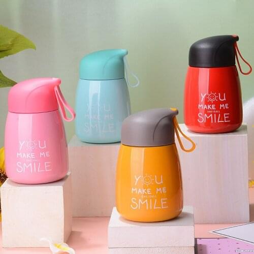 Mini Personalized Mug Simple Creative Stainless Steel Cartoon Cute Style Portable Water Cup for Men and Women