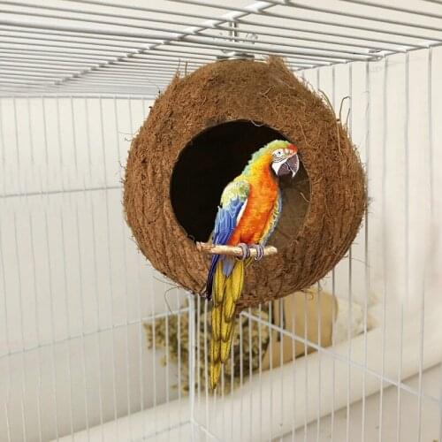 Pet Bird Coconut Shell Nest Winter Warm Small Animals Sleeping Cave Parrot Hanging Nest Bed Pet Comfortable Sleeping Products
