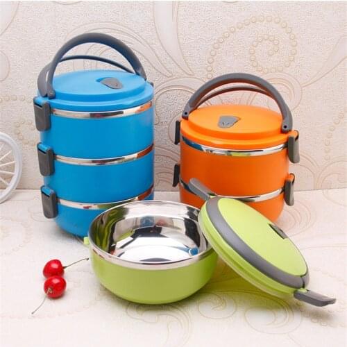 Portable Stainless Steel Lunch Box Thermal Insulated Bowl Bento Food Picnic Container With Ventilation Holes Lunch Box 5Z