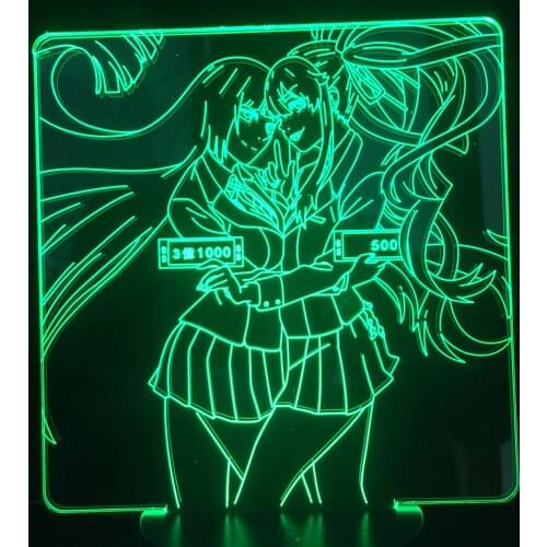 Kakegurui Compulsive Gambler 3D Led Night Light Lamp Anime for Bedroom Decor Nightlight Birthday Decor Night Light Birthday Gift
