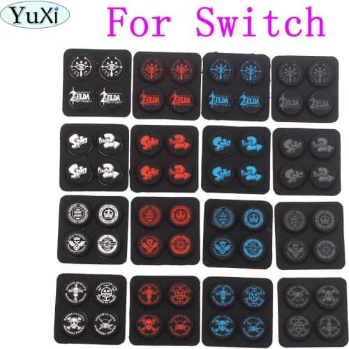 YuXi 4PCS=1SET SiliconeFor Nintend Switch NS Rocker cap For One Piece Crown Thumb Grip Stick Cap Cover Skin For Switch