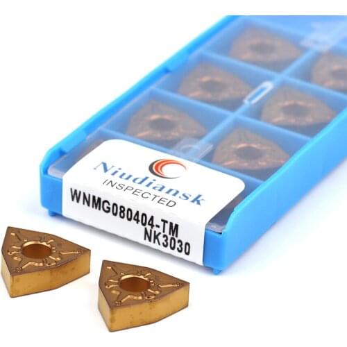 10PCS WNMG080404-TM NK3030 WNMG080408-TM NK3030 External turning inserts for CNC lathes hard alloy High-strength cutting inserts