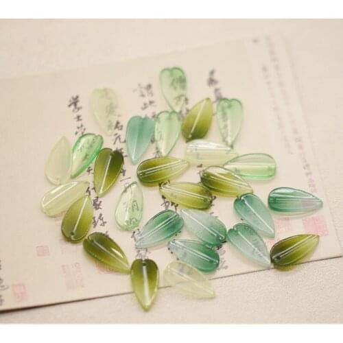 100 PCS 10x19mm Lampwork Leaf Pendant Charms For Earring Headwear Accessories Findings DIY Jewelry Making