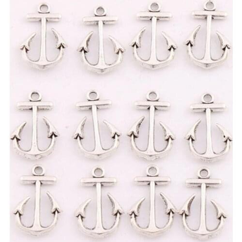 120pcs 15x23mm Tibetan Silver Smooth Crushed Anchor Spacer Charm Beads Pendants Alloy Jewelry DIY L091
