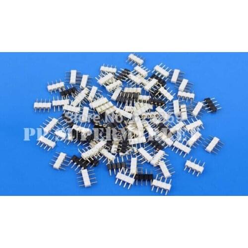 20pcs/lot Connector Adapter Pin Needle Male Type Double 4Pin RGB/5Pin RGBW For 3528 5050 SMD Led Strip Light