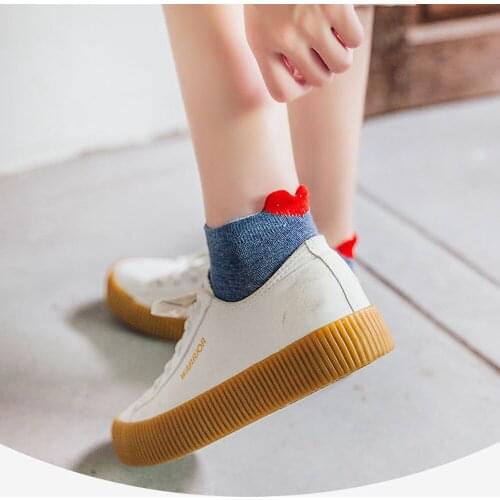 2021 Fashion Heart Cute Cotton Socks Women Breathable Casual Short Ankle Socks Ladies Girls Meias Femme Boat Sock Summer/Spring