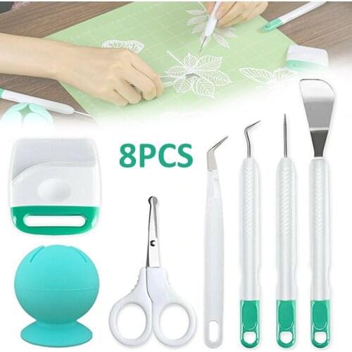 8pcs Vinyl Weeding Tool Set Vinyl Silhouettes Cameos Lettering Tool With Vinyl Scrap Collector & Carrying Bag For Cricut/Siser