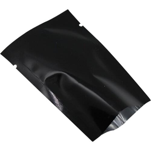9*13cm Open Top Black Aluminum Foil Storage Bags Snack Candy Food Heat Seal Mylar Foil Vacuum Package Pouches 1500Pcs/Lot DHL
