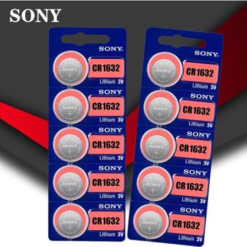 10pc Sony Original 100% CR1632 Button Cell Battery For Watch Car Remote Key cr 1632 ECR1632 GPCR1632 3v Lithium Battery