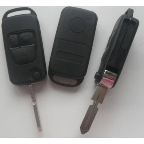 Filp Folding 3 Buttons Remote KEY Case Shell Replacement With Uncut Hu39 Key Blade For Mercedes-Benz 5PCS/lot