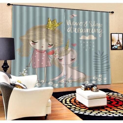 Decoration curtains Photo 3D Curtains for Living Room Window curtains blue curtains girls curtains