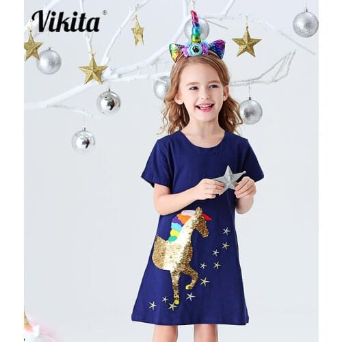 Kids Unicorn Dresses Toddler Dresses for Girls Cotton Clothes Girls Princess Dress Children Licorne Clothing Baby Girl Dress