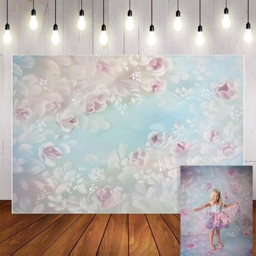 Mehofond Flower Photography Background Retro Floral Oil Painting Newborn Baby Child Portrait Photophone Backdrop Photo Studio