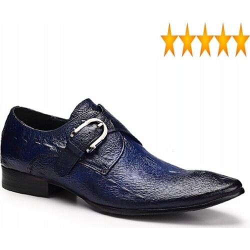 Formal Business Man Work Pointed Toe Slip On Dress Handmade Cowhide Genuine Leather Wedding Shoes