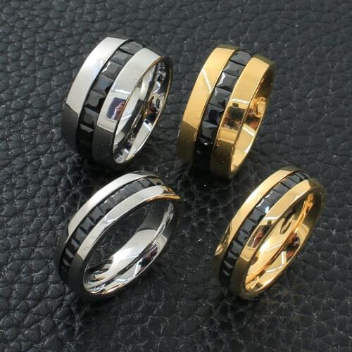 Stainless Steel Ring Jewelry 2 Color Wholesale For Women Fashion Gift Newest Bijoux Femmes Joyas Mujer Store RBJKEABD