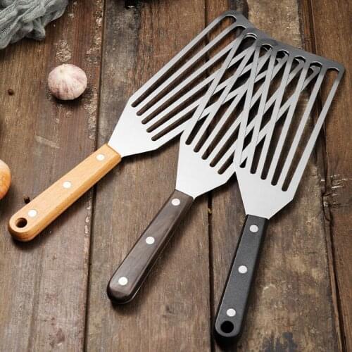 Stainless Steel Slotted Turners Kitchen Multifunction BBQ Spatula Fried Fish Steak Shovel For Home BBQ Kitchen Cooking Accessory