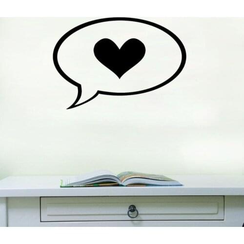 Love Heart Wall Sticker Speech Bubble Vinyl Wall Decals Bedroom Decoration Children Kids Room Art Murals Wallpaper Poster