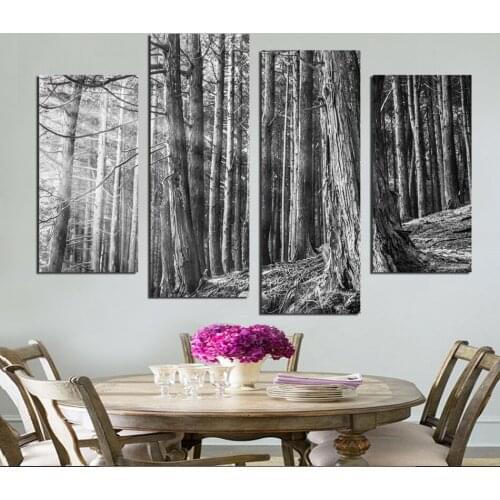 Landscape Nordic Style Forest Motivational Canvas Poster Print Black White Minimalist Wall Art Painting Decorative PictureFA539