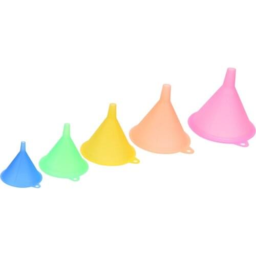 Pinkycolor Translucent Bar Wine Flask Funnels Food-grade Material Kitchen Mini Funnel 5pcs/set