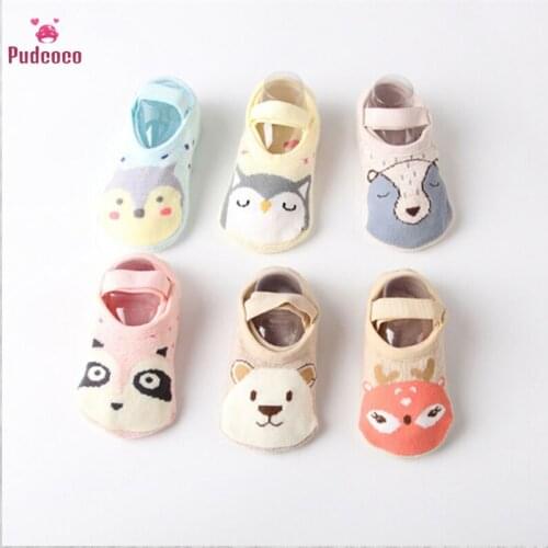 Pudcoco 1Pairs Toddler Sock Shoe Soft Baby Child Boys Girls Kids Non-Skid Slipper Anti-Slip Infant ute Cartoon Floor Soft Sole