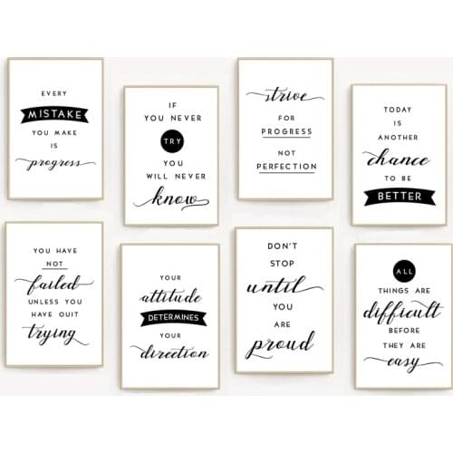 Growth Mindset Classroom Posters Print , Classroom Quotes Canvas Painting Modern Minimalist Pictures Classroom Wall Art Decor