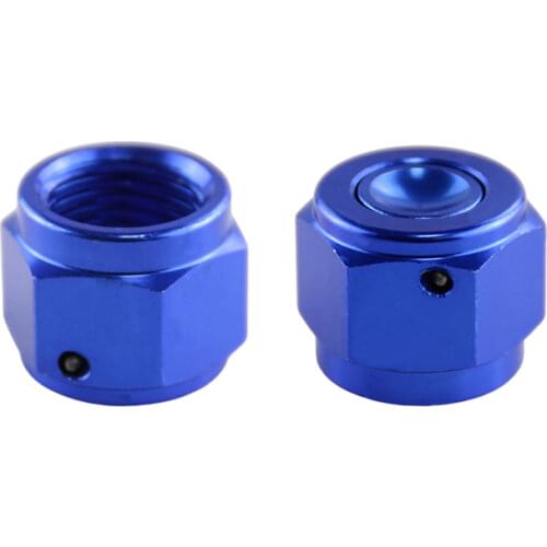 2Pcs Anodized Aluminum 6-AN AN6 Adapter Female Flare Cap /Plug/ Nut Fitting BK