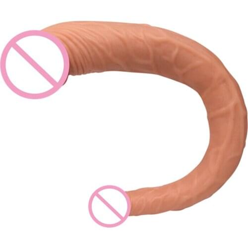 37CM Silicone Double Head Dildo Sex Products for Women Lesbian Flexible G-spot Anal Penis Cock for Girl