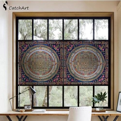 Modern Window glass stickers shading paper glass film glass matte film paper bed opaque bathroom decoration Mandala