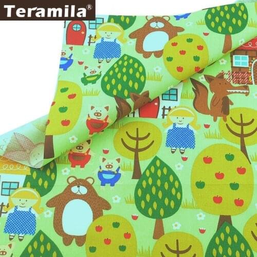 Teramila 100% Cotton Fabric Fairy Tale Style Tissu Child Cloth Bed Sheet Patchwork Pillow Quilting Sewing Home Textile Telas