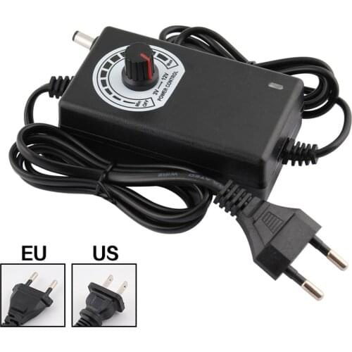 US/EU Plug AC 100-240V to DC 3-12V 2A power adapter 24W Adjustable Power Supply Adapter Motor Voltage Regulator