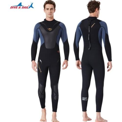 Thickened Diving Suit 3mm Diving Suit Male Wet Siamese Warm Snorkeling Suit Long Sleeve Winter Surfing Winter Swimsuit