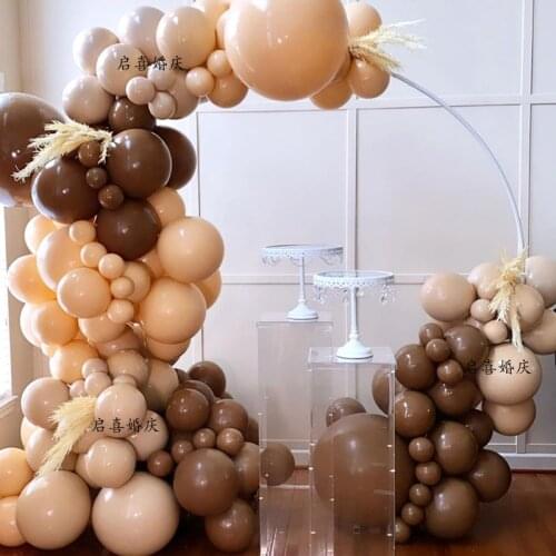 179Pcs/set Coffee Skin Color Balloons Garland for Baby Shower Brown Coffee Skin Color Balloon for Birthday Party Decor Supplies