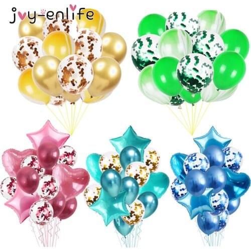 12inch Metallic Balloon Confetti Balloons Heart Star Foil Balloon Baby Shower Birthday Party Helium Ballon Wedding Decor Globos