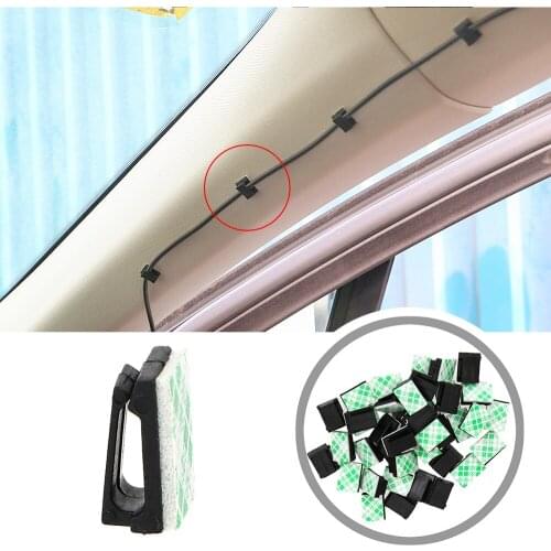 40Pcs Car Vehicle Data Cord Cable Tie Mount Wires Fixing Clips Car Cable Mount Clamp Clip Auto Fastener Interior Accessories
