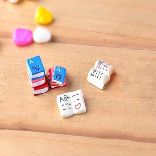 ZOCDOU 4 Pieces Story Book Paper Notebook Pamphlet Brochure Student Small Statue Little Figurine Crafts Ornament Miniatures DIY