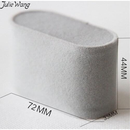 Julie Wang 10pcs Velvet Covered Pillow for Watch Winder Jewelry Organizer Watches Bracelet Bangle Display Box Case Gray Color