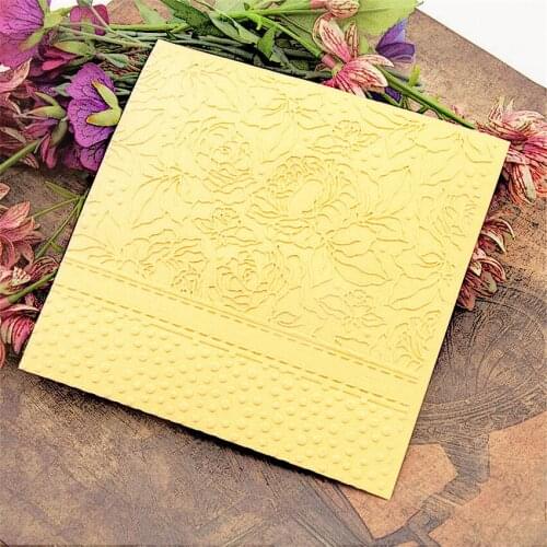 15x15cm garden Embossing folders Plastic bump Scrapbooking DIY Template Fondant indentation Cake Photo Album Card Make
